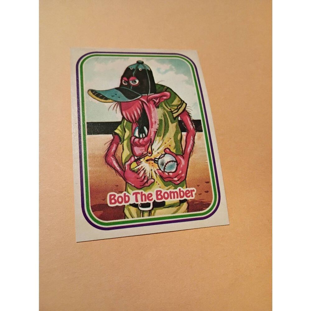 1988 Leaf Awesome All Stars Trading Card 21 Bob the Bomber Baseball Parody